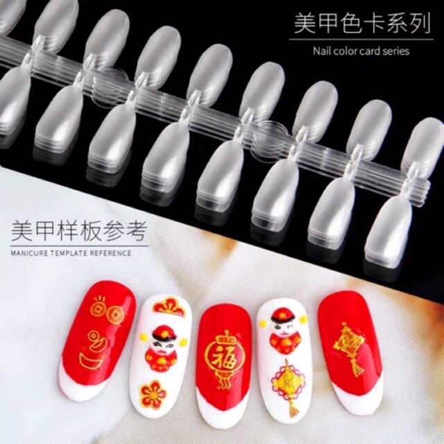 Nail tip display color chart gel polish 24pcs / KUKU PALSU SATU UKURAN OVAL pajangan kuku hasil nail art nailart