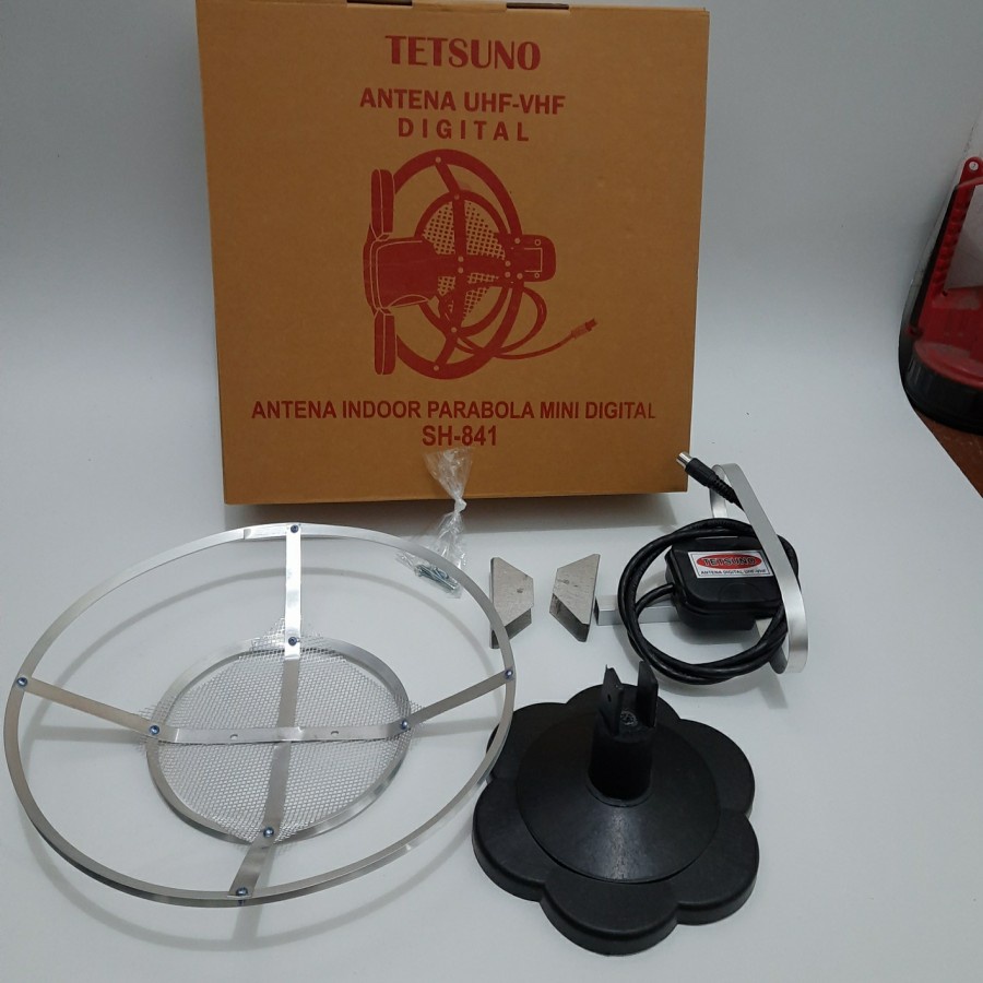 Tetsuno Antena TV Digital Parabola UHF VHF Bulat Antenna Dalam Indoor