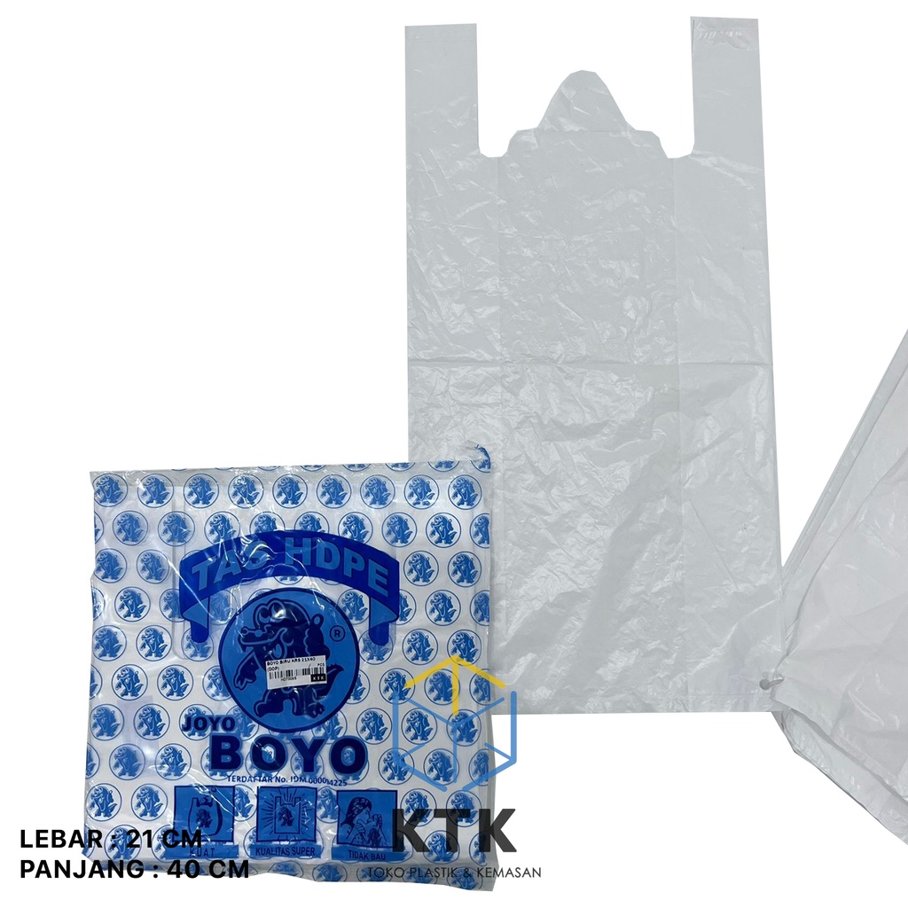Kantong Kresek Putih Boyo Biru 21x40 / Tas Plastik Ukuran 21 HD Murah