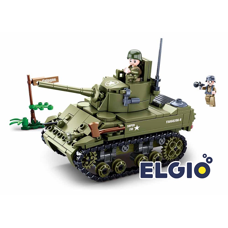 Sluban Bricks Tank Perang Tempur Army Tentara M38 B0856