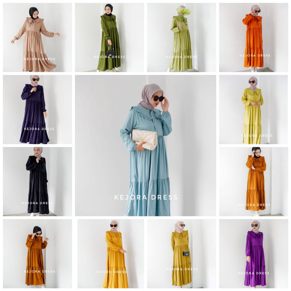 MIDI DRESS KERAH KOREA / MIDI DRESS POLOS KERAH KOREA BUSUI FRIENDLY / KEJORA DRESS / KEJORA MIDI DR