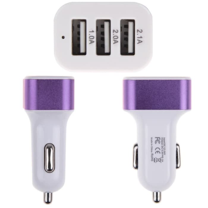 USB 3 IN 1 CHARGER MOBIL Portable Casan Handphone Android Phone Aksesoris Interior Mobil Murah