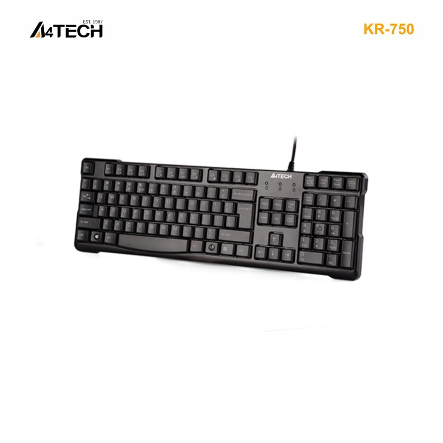 Keyboard a4tech Kr-750 wired usb2.0 standard fullsize comfort round edged Kr750