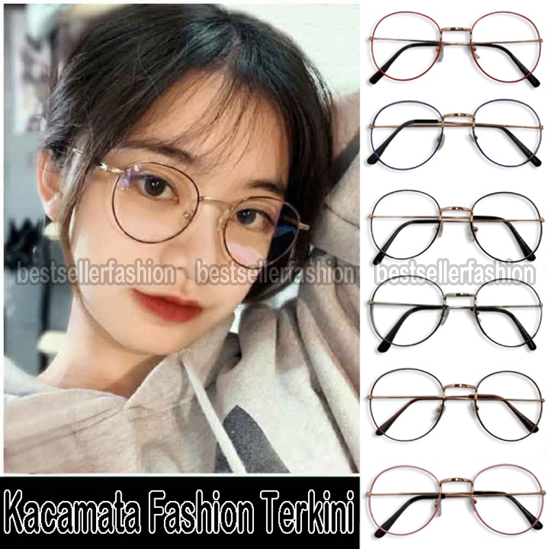 TERBARU COD Kacamata fashion bentuk oval Kacamata Bulat Oval, kaca mata korea hits kacamata vintage kacamata terlaris Fashion Remaja Kekinian