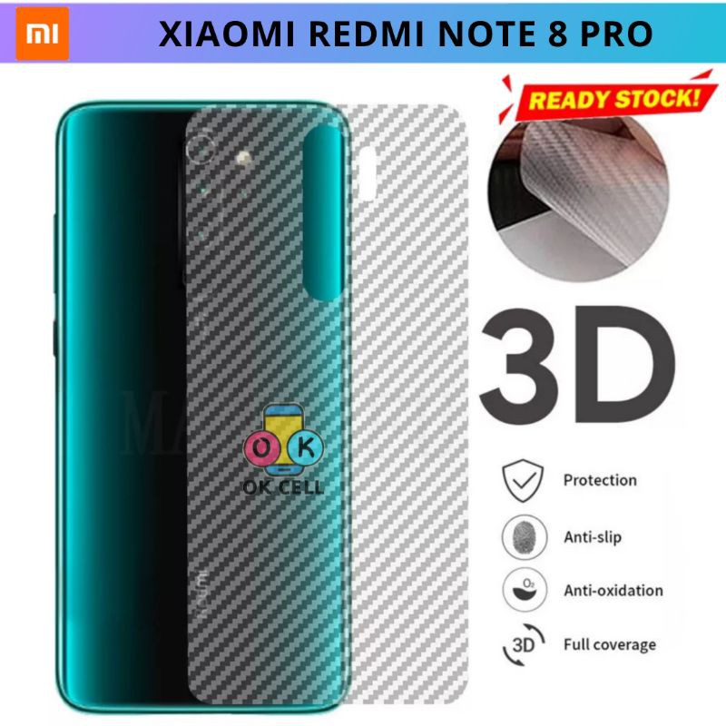 Garskin Karbon Xiaomi Redmi Note 8 Pro-Skin Carbon Fiber Redmi Note 8pro Anti Gores Belakang Premium