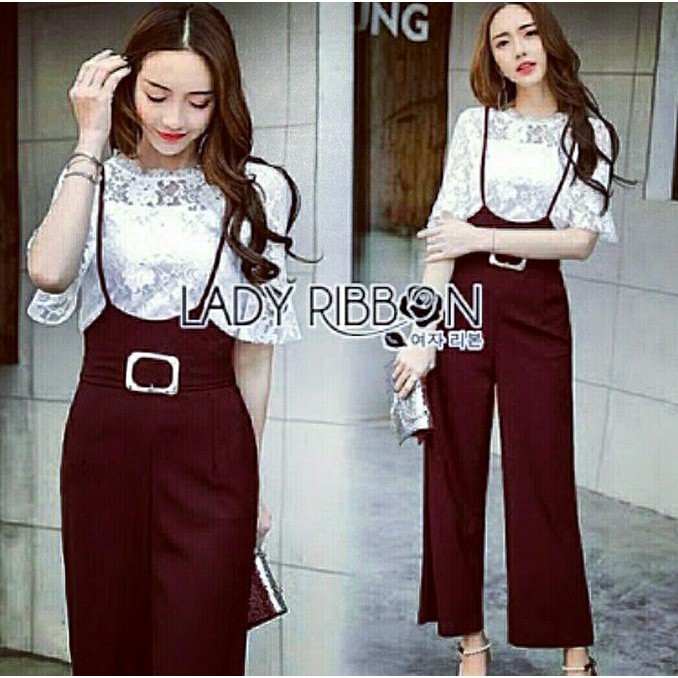 star seller jumpsuit ayumi baju kodok cewek kekinian baju setelan wanita - hitam