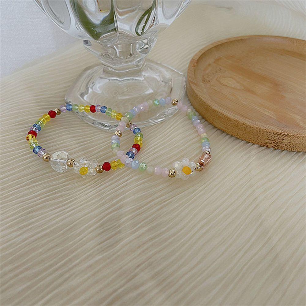 Mxbeauty Gelang Wanita Elegan Peri Tangan Rantai Bunga Kreatif Warna-Warni Fashion Perhiasan