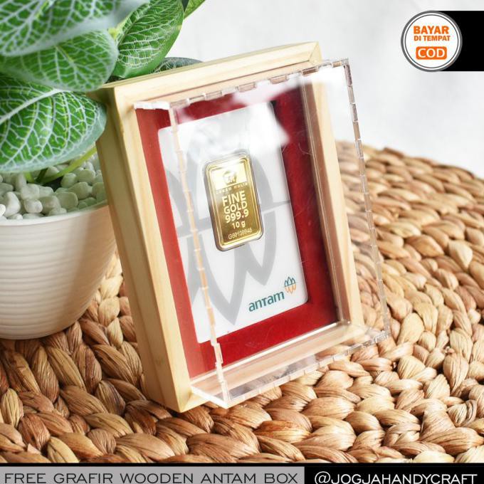 Favorit] Gratis Grafir - Kotak Mahar Seserahan Tempat Emas Antam Kayu Akrilik - 1 Slot
