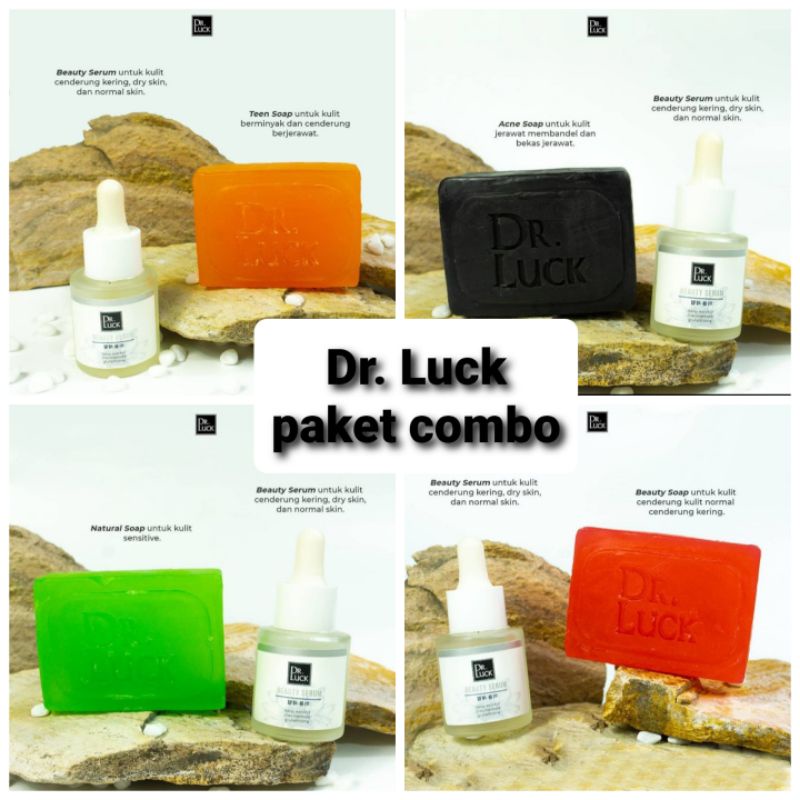 Dr Luck Beauty Paket Combo by Najah Indonesia/sabun wajah/serum/glowing/menghilangkan jerawat/