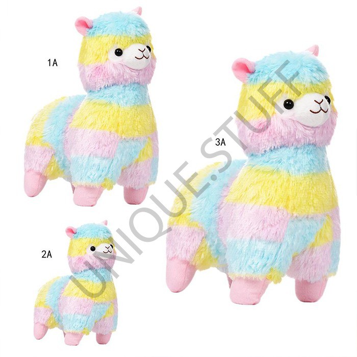 Boneka alpaca rainbow import alpacasso soft plush alpaca doll