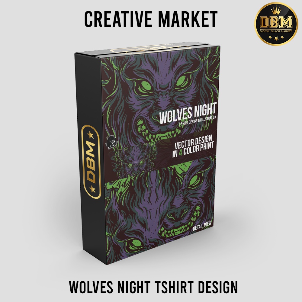 Wolves Night Tshirt Design - Vector Designs