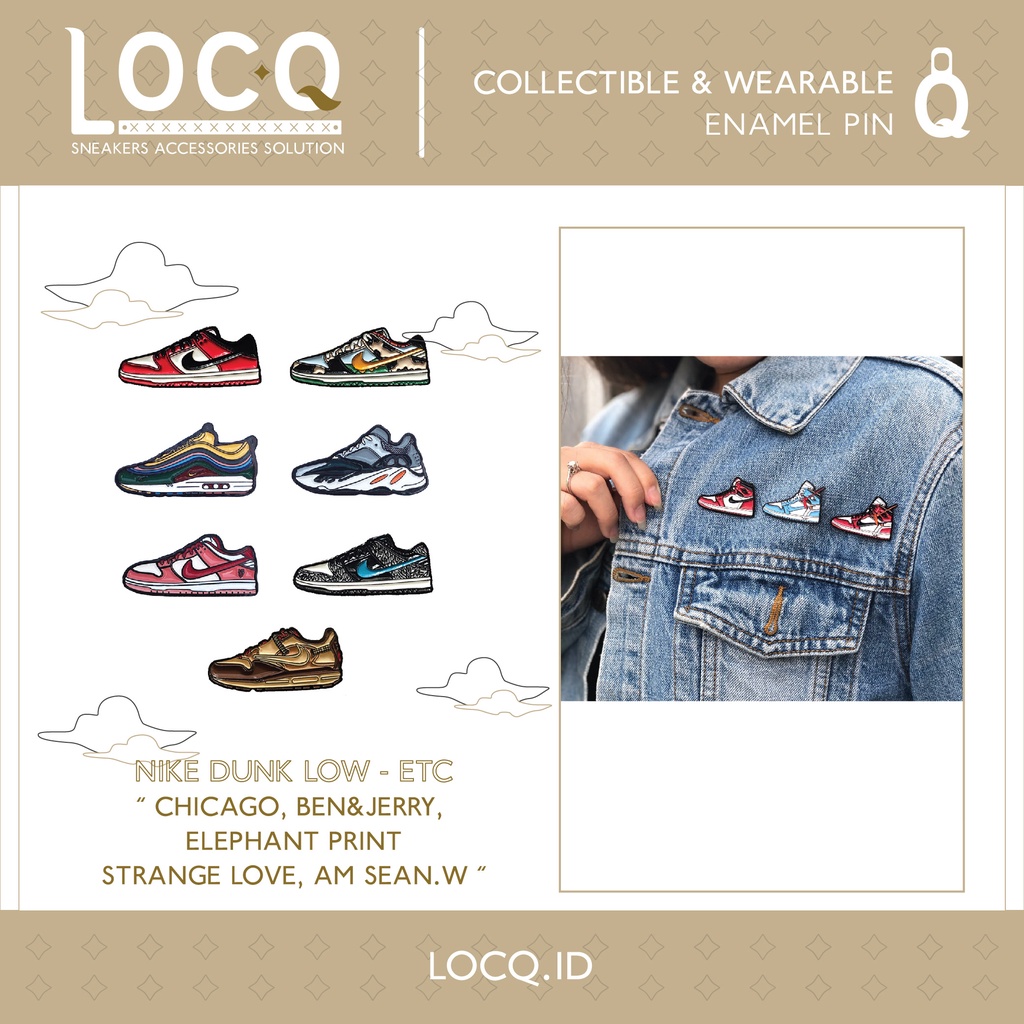 Enamel pin Metal Sneakers Dunk, SB Dunk, Yeezy, Airmax, Travis Scott, Kobe, dll - SB-StrangeLove | S