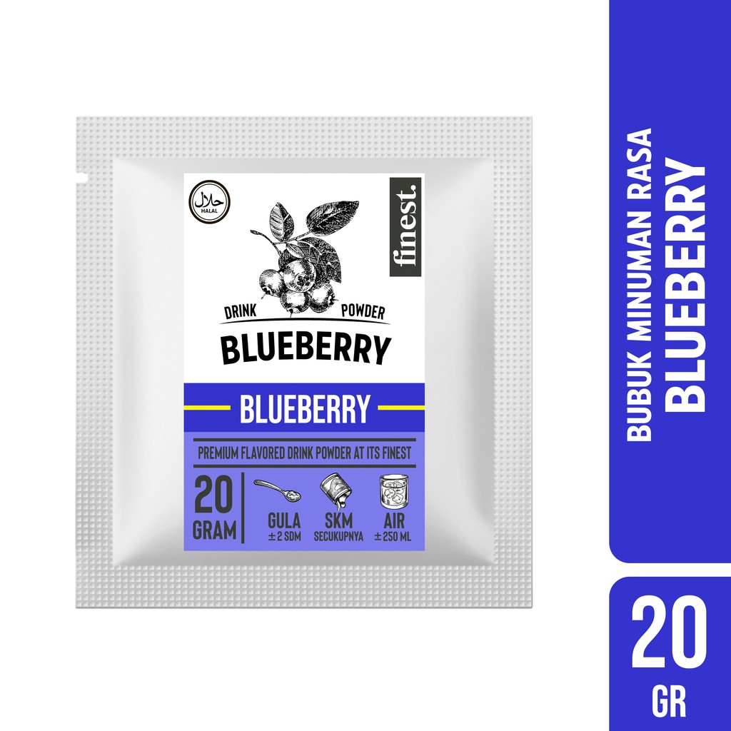 

Bubuk Minuman Rasa Blueberry Drink Powder Kemasan Sachet 20 Gram