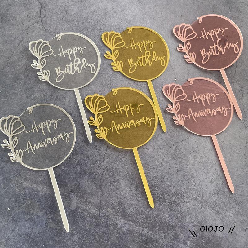 【COD】Ornamen Kartu Laser Marking Bahan Akrilik Untuk Dekorasi Kue Ulang Tahun Anniversary