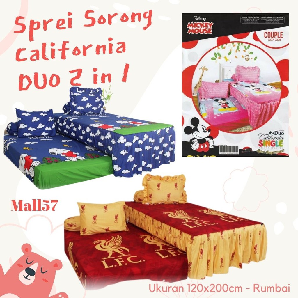 DUO California SPREI SORONG California RUMBAI California 120 MINIMALIS