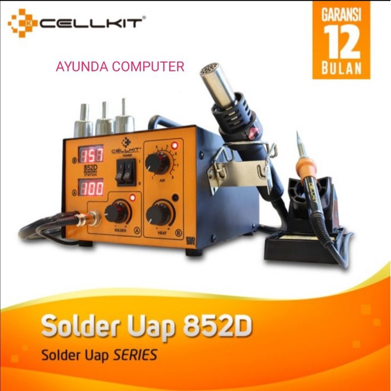 BLOWER CELLKIT 852D 2IN1- SOLDER UAP -HOT AIR GUN CELLKIT 852 DIGITAL BLOWER +SOLDER