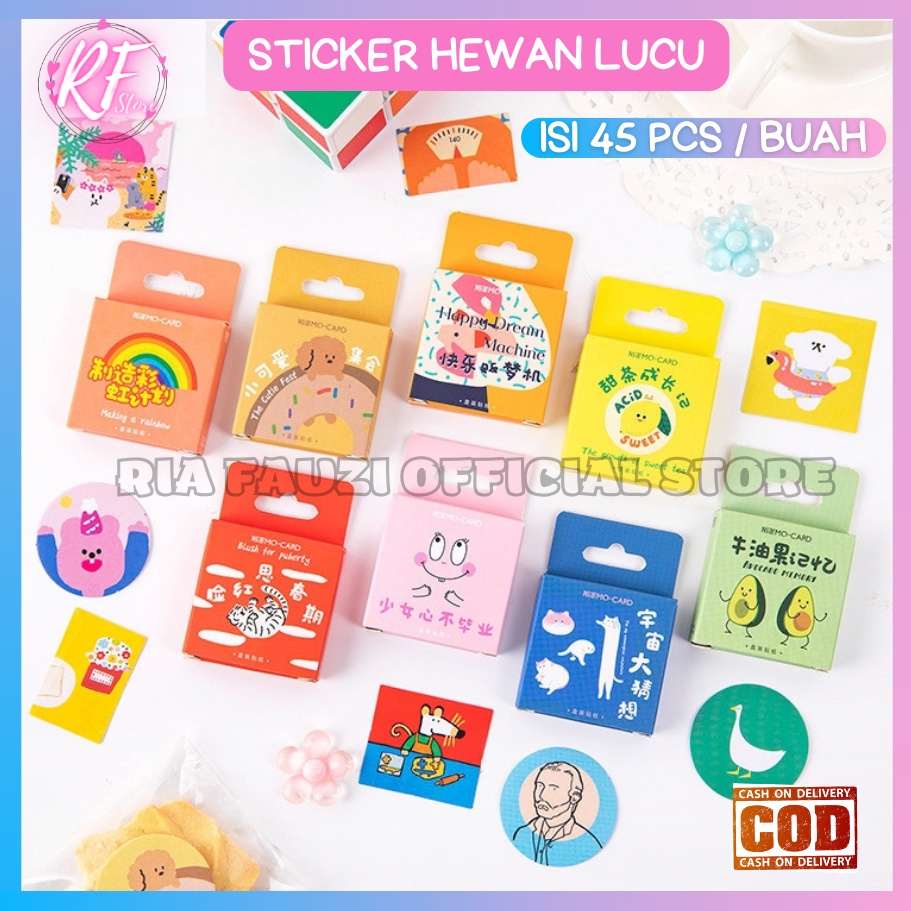 

Stiker Hiasan Buku 25pcs Stiker Hewan Lucu Scrapbook Perlengkapan Sekolah