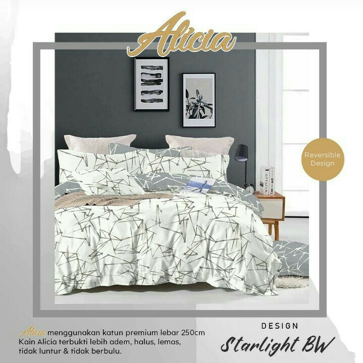 SPREI BEDCOVER KATUN BEVERLY STARLIGHT BW