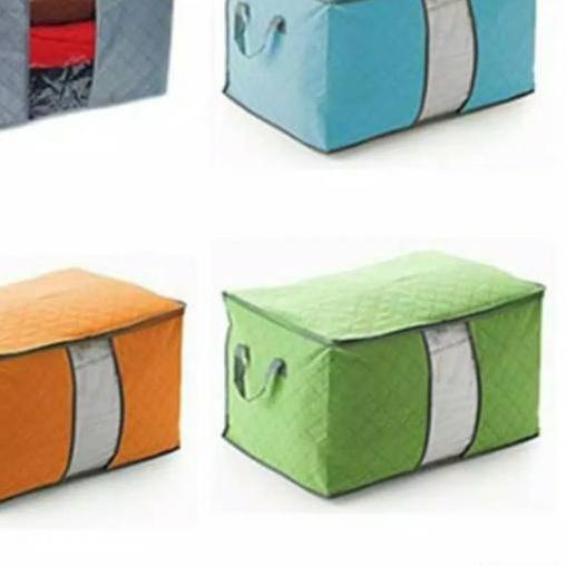 ♗ STORAGE Bamboo Storage Box Tampat penyimpanan Baju tempat bedcover Storage 3 sekat 4 sekat ❇
