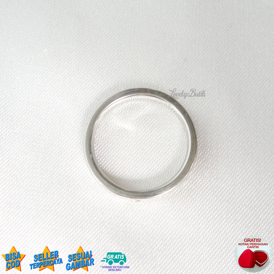 Lovelybutik Cincin Titanium Anti karat  Yut4 Cincin Couple Titanium Wanita Pria Asli titanium Model Permata Satu BONUS KOTAK PERHIASAN