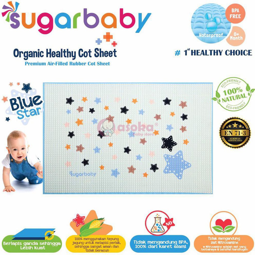 Sugar Baby Perlak Organic Healthy Cot Sheet Motif ASOKA