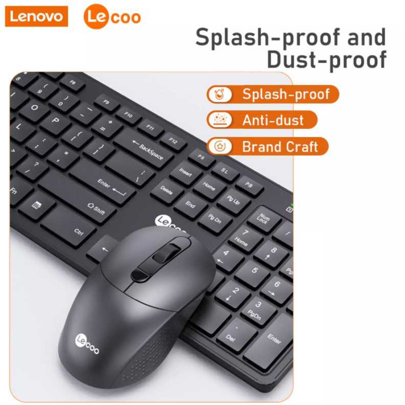 Lenovo Lecoo Keyboard Mouse Combo Set Wireless - KW201 ( Al-Yusi )