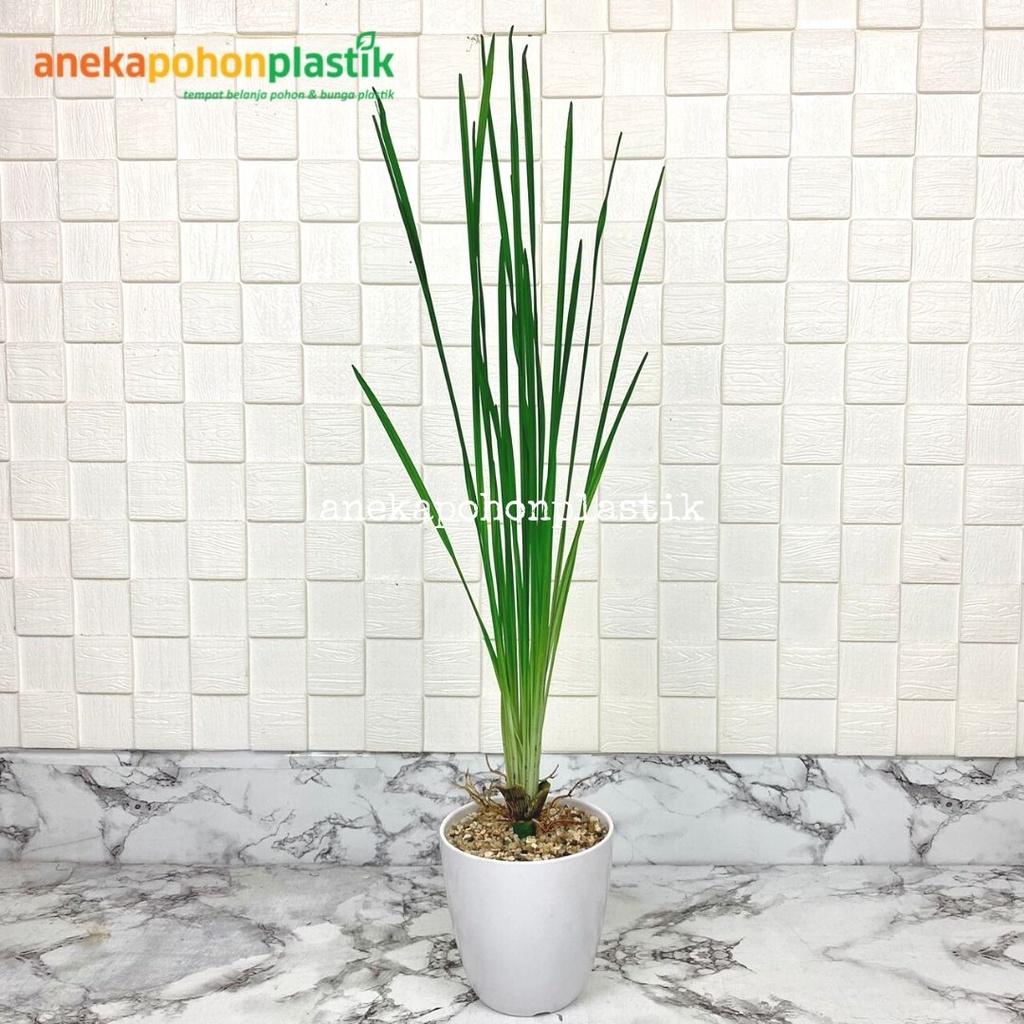 Pohon Kucai Plastik Pohon Kucai Palsu Pot Melamine Pajangan Meja Dekorasi Rumah