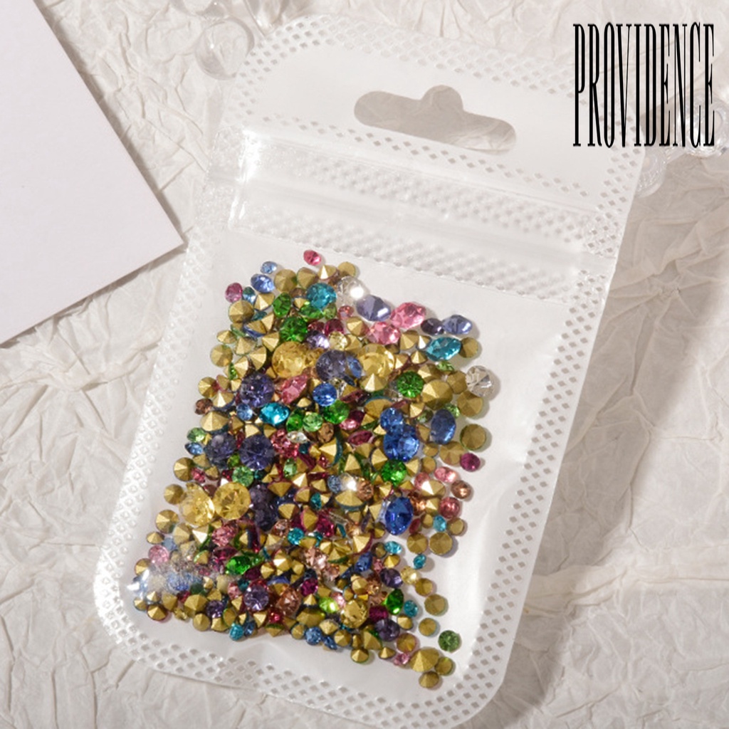 Providence 300Pcs / Set Berlian Imitasi Glitter Multiwarna Tahan Lama Untuk Nail Art / Manicure / Salon