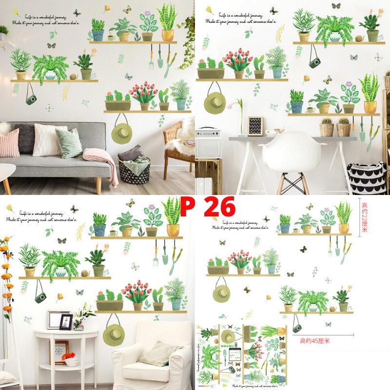 WALLSTIKER WALLSTIKER WALL STICKER STIKER PAPER WALLPAPER DINDING D3 MOTIF TANAMAN HIJAU DAUN POHON KAKTUS MONSTERA DEKORASI CAFE RUMAH PINTU JENDELA CERMIN KACA HIASAN KERAMIK KAMAR MANDI TOILET ANTI AIR WATERPROOF TEGEL KOMPOR KULKAS DAPUR 3D AESTHENTIC-P 26