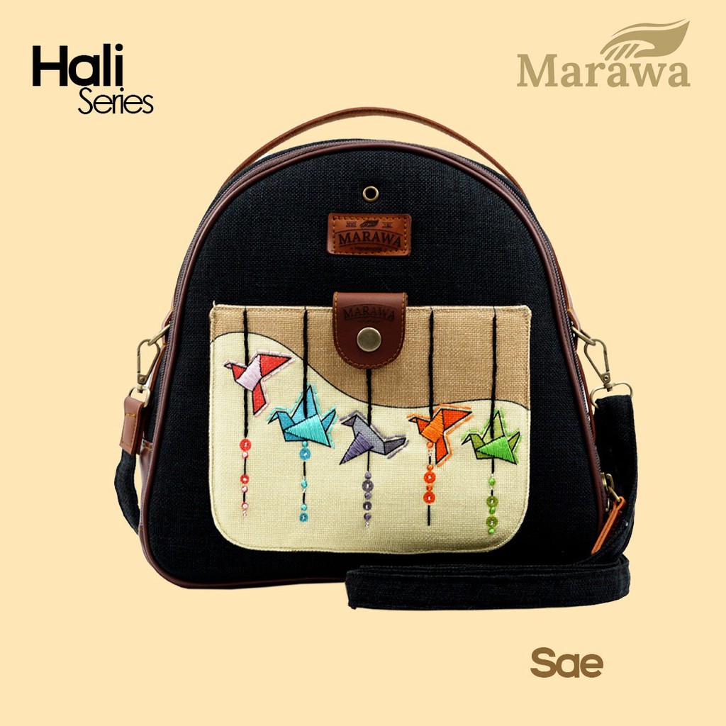 Ransel Wanita Kekinian Marawa  3 IN 1 Hali Series Motif SAE 