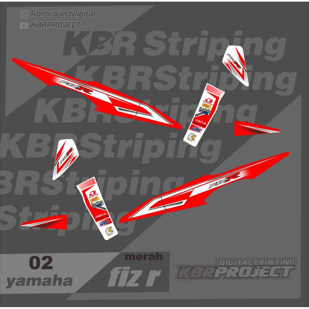 (cod) STIKER MOTOR fizr stiker striping list yamaha fizr duo tone 02 Racing HOLOGRAM TRANSPARAN