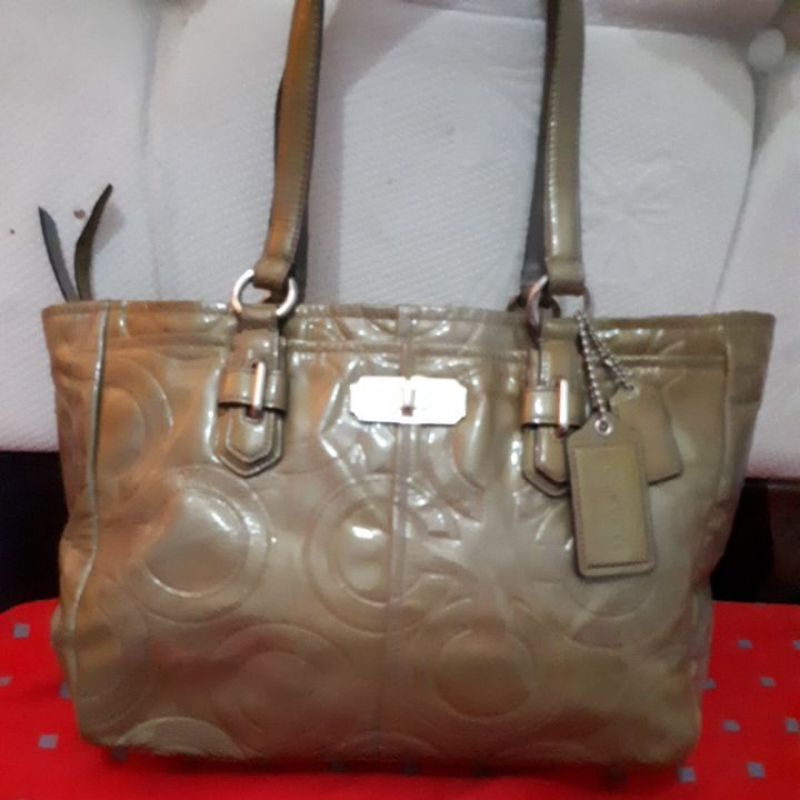 shoulder bag COACH kulit glosy preloved