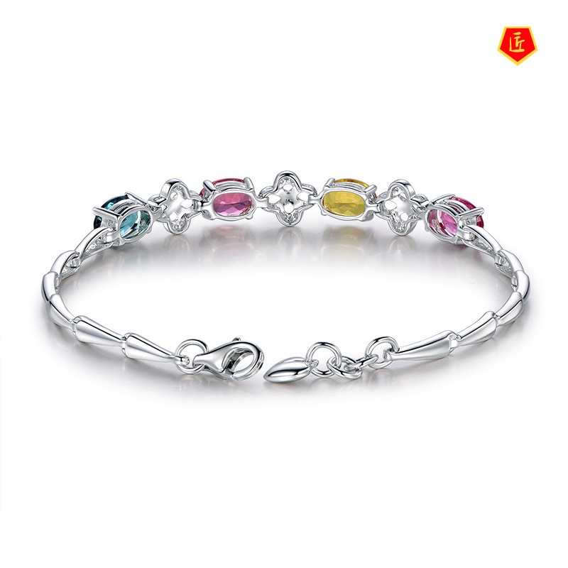 [Ready Stock]Luxury Creative Colored Gemstone Bracelet