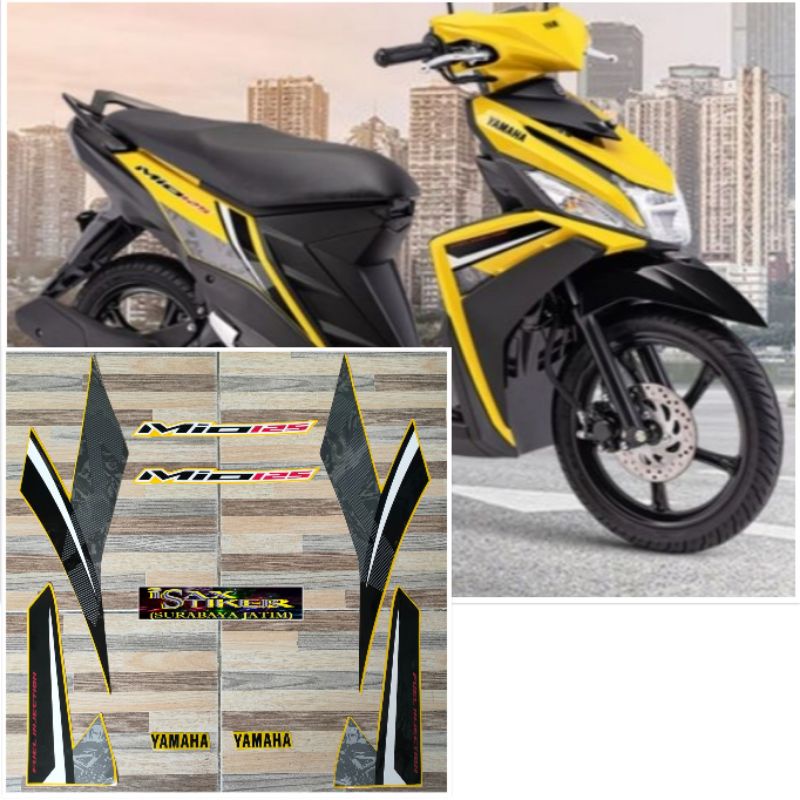striping original Yamaha Mio M3 kuning tahun 2018 2019