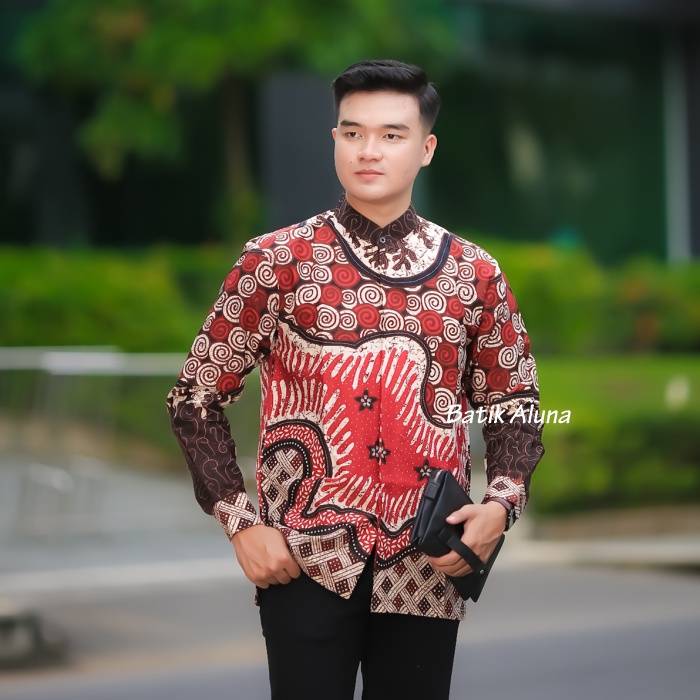 Baju Koko Pria Lengan Panjang Kemeja Koko Pria Lengan Panjang Kombinasi Batik Koko Dewasa Premium Terbaru 2022 Lengan Panjang