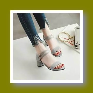 Sendal Haihil Sandal Haihils High Heels Wanita Import Terbaru Kek FS536 Hak Tahu Bludru Abu Dv Us42