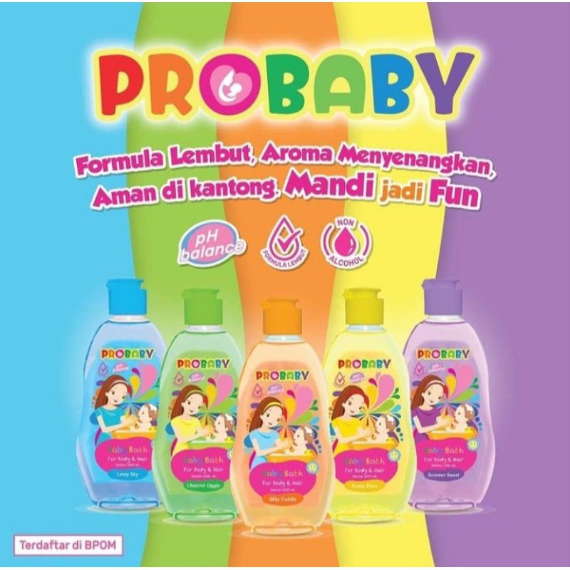 Sabun mandi dan sampo Probaby Bath hair&amp;body 100ml 200ml