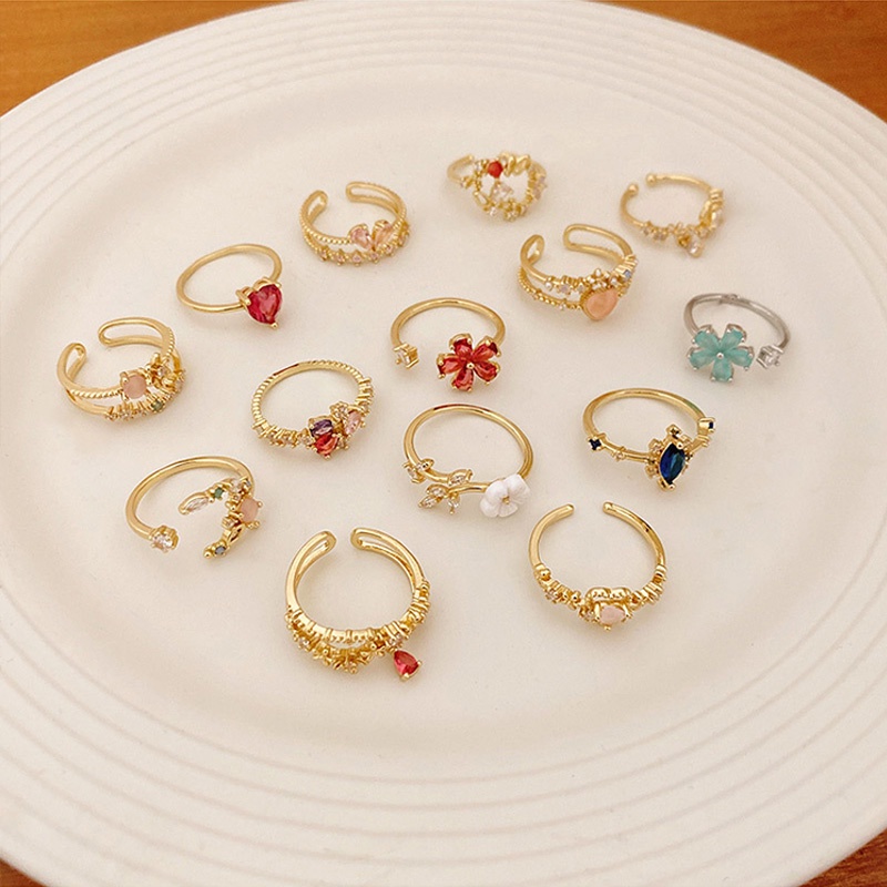 Cincin Gaya Retro Korea Aneka Warna Permen Untuk Wanita