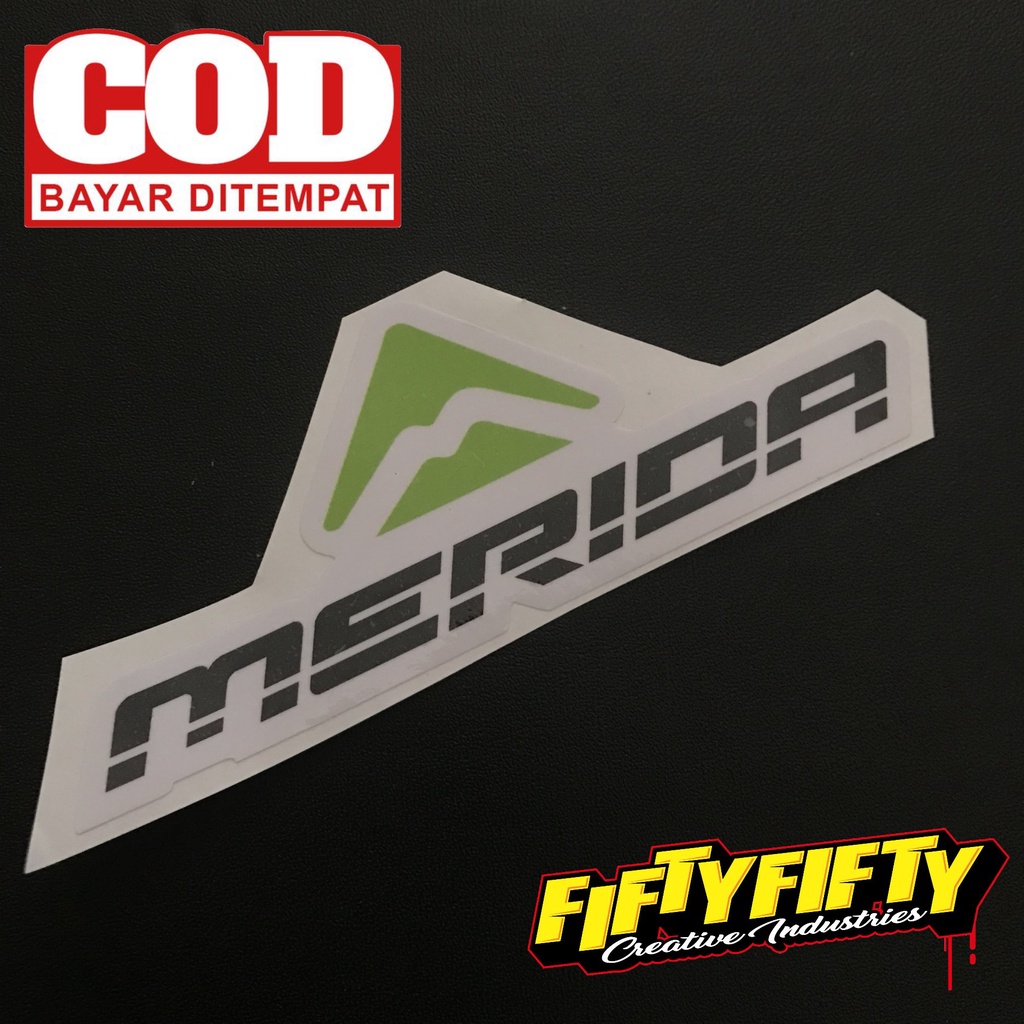 Stiker Print Cut MERIDA Stiker Printing Laminasi Glossy Stiker Motor Mobil Helm Sudah Membentuk Pola Desain