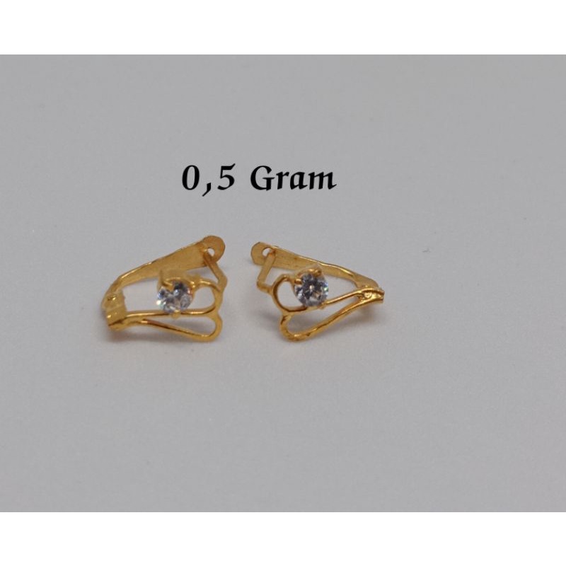 Anting jepit emas muda perhiasan emas