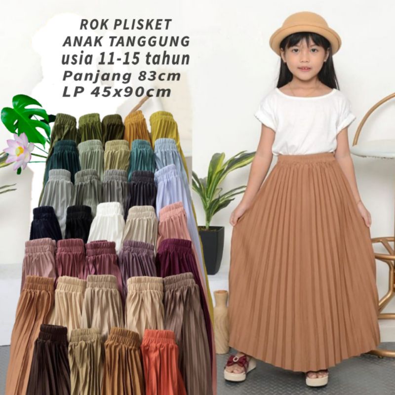 ROK PLISKET ANAK PEREMPUAN TANGGUNG 10_15TAHUN / ROK PLISKET PREMIUM / ROK PLISKET ANAK ANAK / ROK P