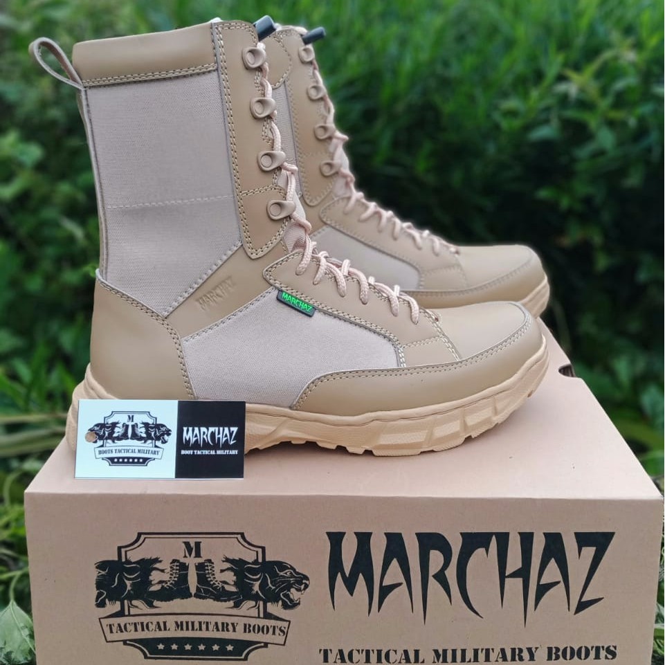 SEPATU PDL TNI POLRI KULIT CREAM ASLI MERK MARCHAZ 06