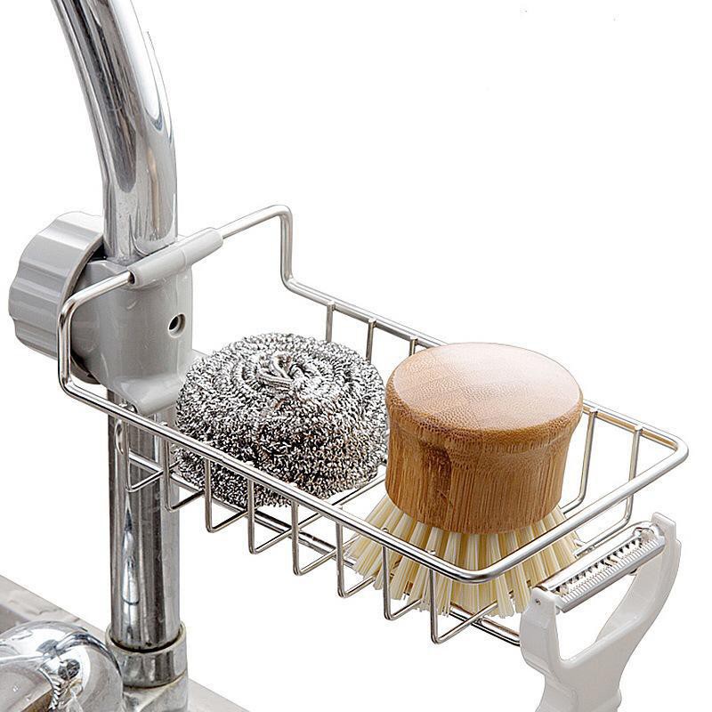 UNNISO - Faucet Kitchen Rack Stainless / Rak Gantung Keran Sponge