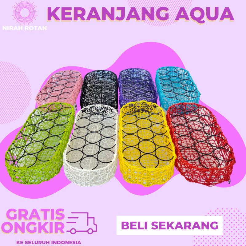 Jual Terlaris Tempat Aqua Gelas Keranjang Aqua Gelas 16 Lubang Wadah Aqua Rotan Sintetis 9070