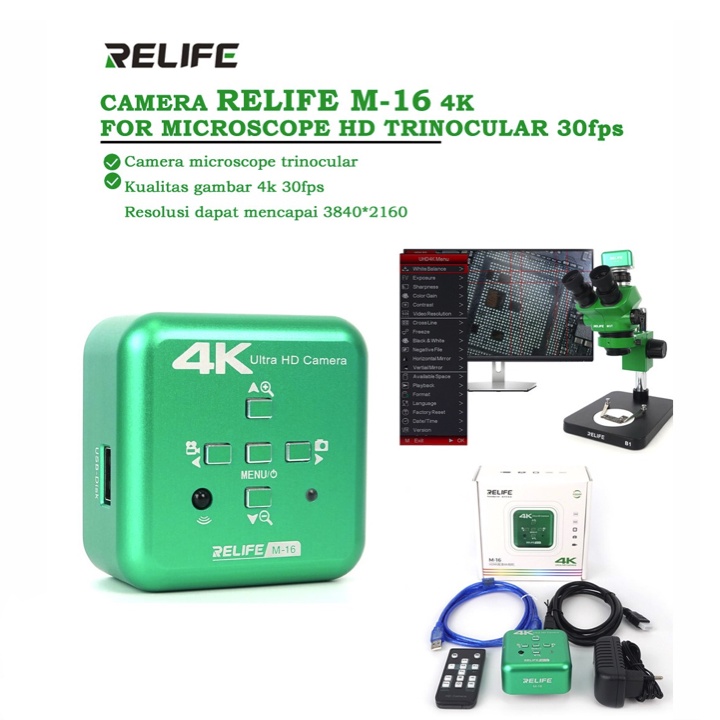 Kamera Elektronik Microscope RELIFE M-16 HDMI HD 4K Original