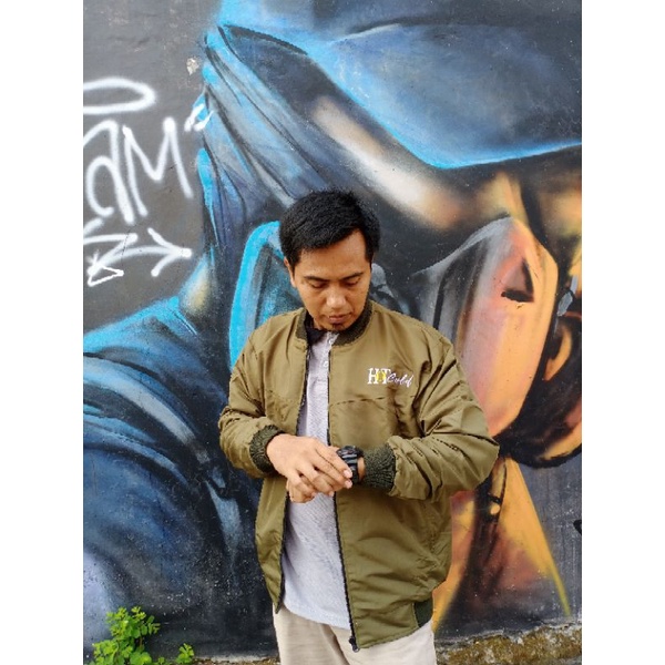 jaket distro hotcold hijau army