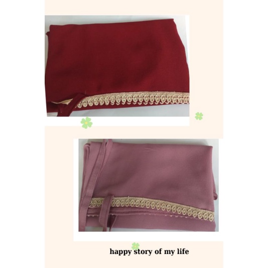 Bergo Maryam Renda Diamon(Quality Premium)/Hijab Tali Belakang/Bergo Instan/