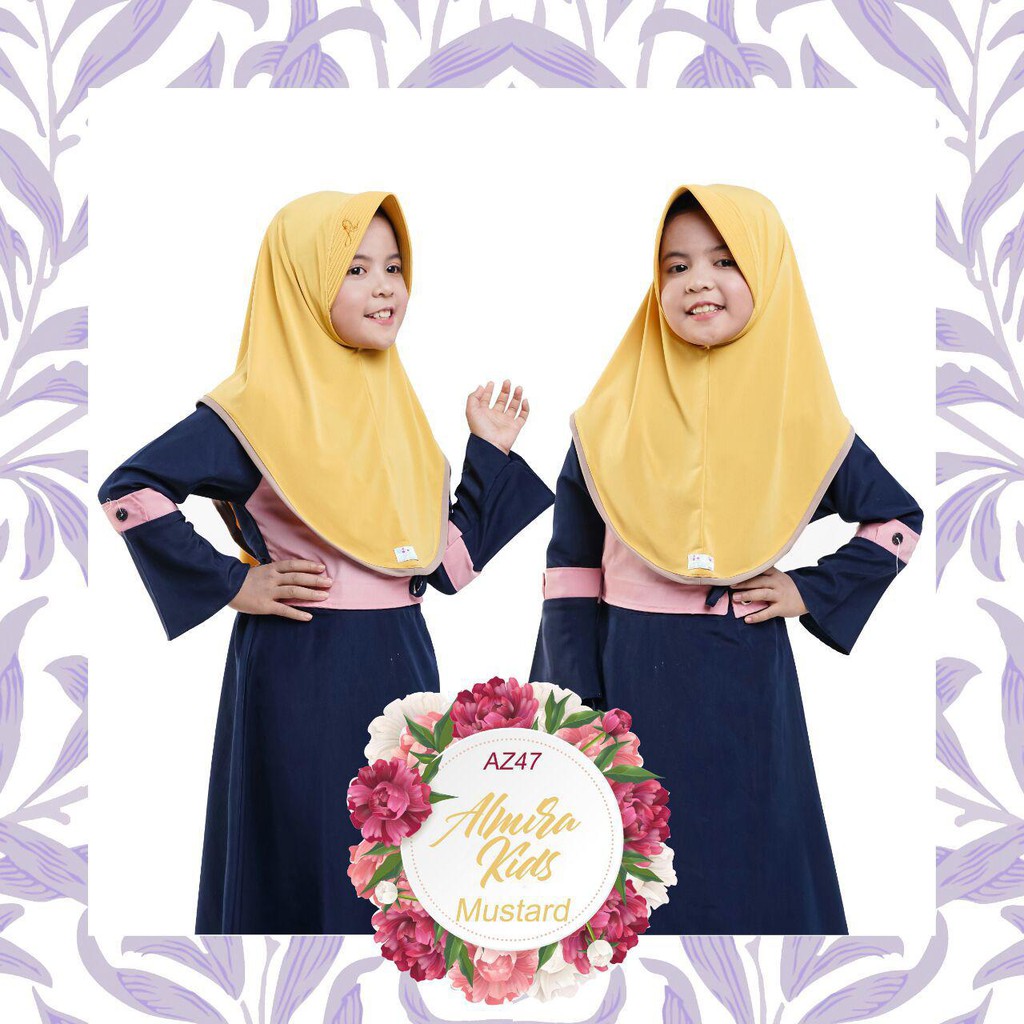 ALMIRA KIDS AZAMKA HIJAB / JILBAB COUPLE AZAMKA KOMBINASI WARNA