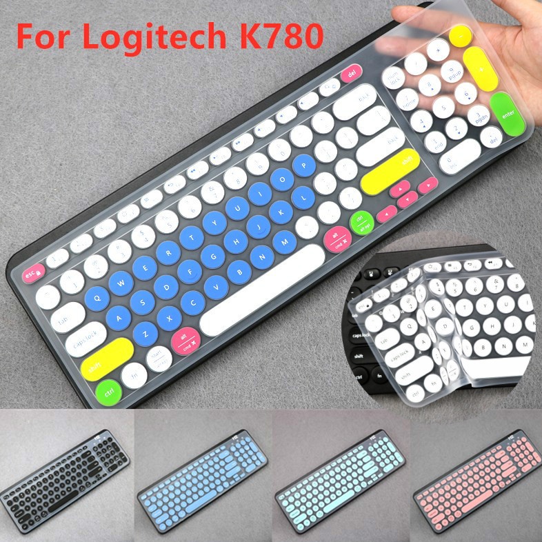 For 22.8 Inches Logitech K780 Soft Ultra-thin Silicone Laptop Keyboard Cover Protector