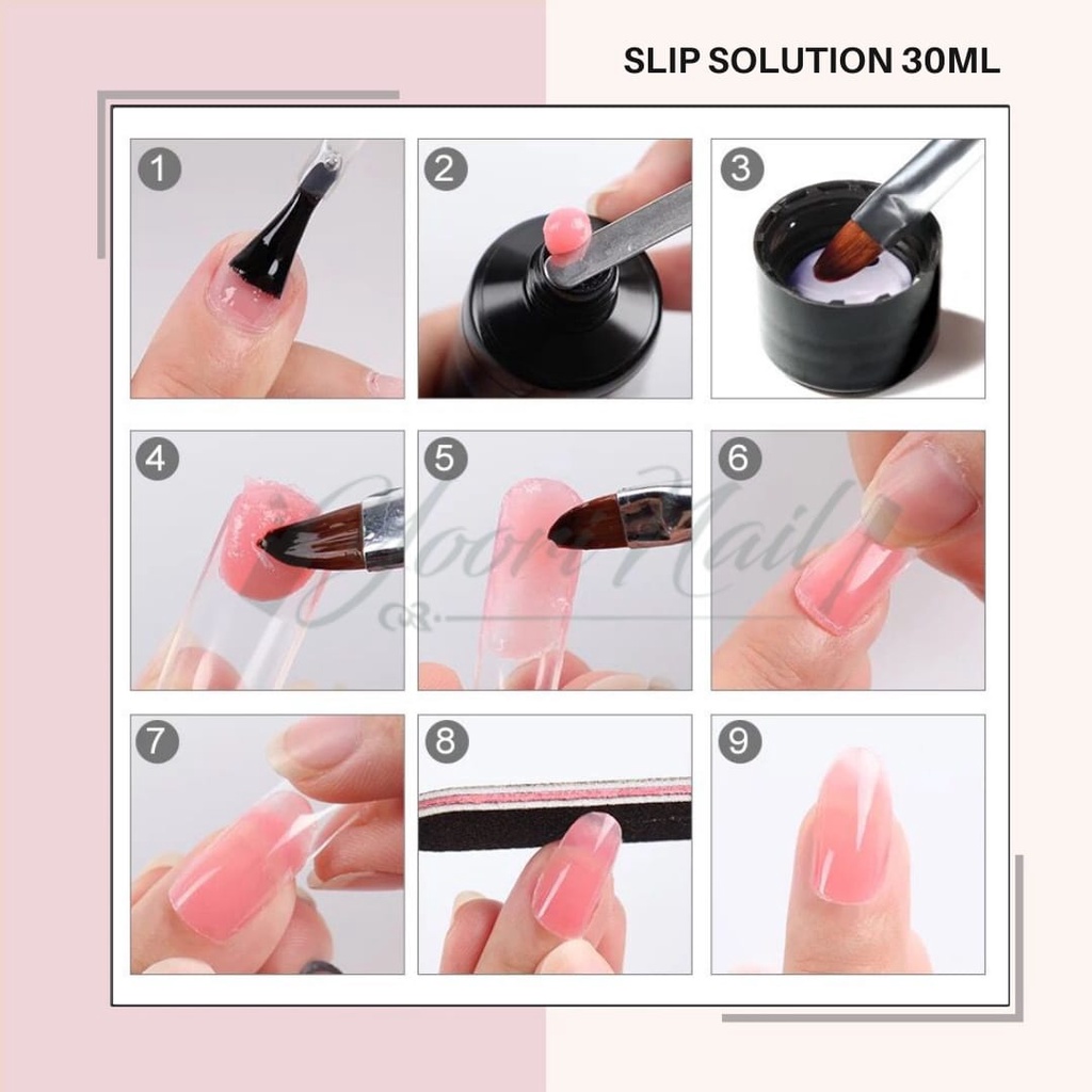 Water gel liquid polygel slip solution nail extension cairan poly gel nails cleanser cleaner